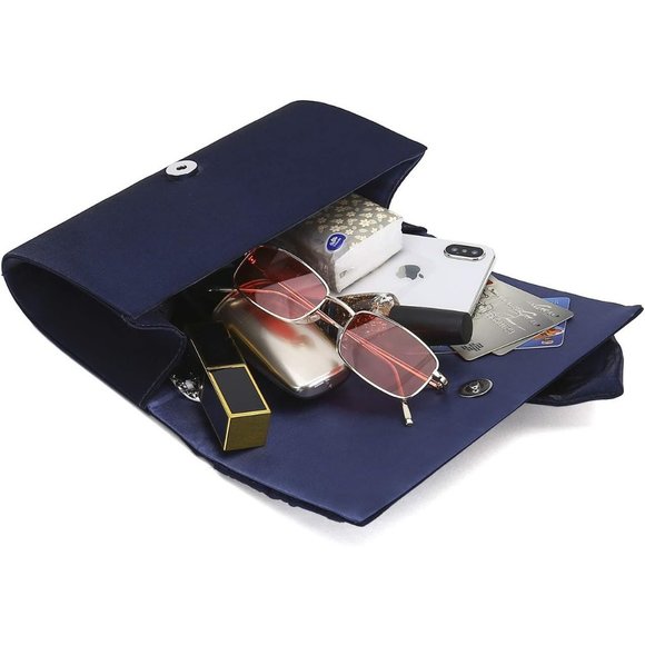 COPY - Women Satin Bow Flap Formal Party Clutch - Picture 4 of 7